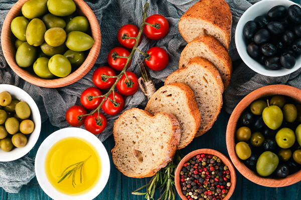 bread olive tomato feast summerwinds california